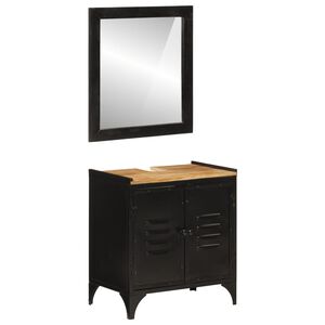 vidaXL Bathroom Furniture Set | Natural wood, Black
