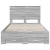 vidaXL Bed Frame with Drawer Grey Sonoma 120 x 190 cm Engineered Wood