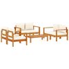 vidaXL 5 Piece Garden Sofa Set with Cushions Solid Wood Acacia