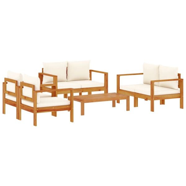 vidaXL 5 Piece Garden Sofa Set with Cushions Solid Wood Acacia