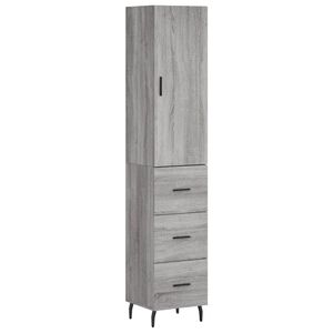 vidaXL Highboard Grey Sonoma 34,5x34x180 cm Engineered Wood