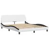 vidaXL Bed Frame with LED without Mattress "Hvar" White and Black 160x200 cm