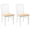 vidaXL Dining Chairs 2 pcs White 50 x 52.5 x 91 cm Solid Rubber Wood