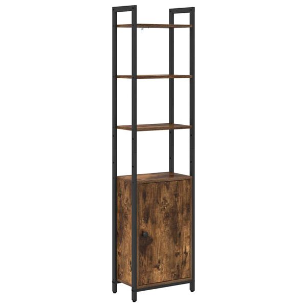 vidaXL Book Cabinet Smoked Oak 40 x 24 x 161 cm Engineered Wood