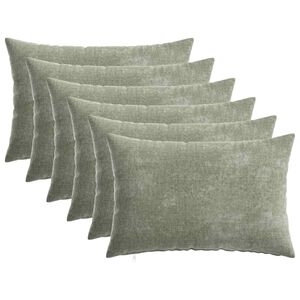 vidaXL Cushion Cover 6 pcs HEERLEN Green 30 x 50 cm Chenille Fabric