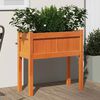 vidaXL Garden Planter with Legs Wax Brown 70x31x70 cm Solid Wood Pine