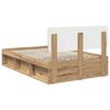 vidaXL Bed Frame Artisian Oak 135 x 190 cm Solid Pine Wood