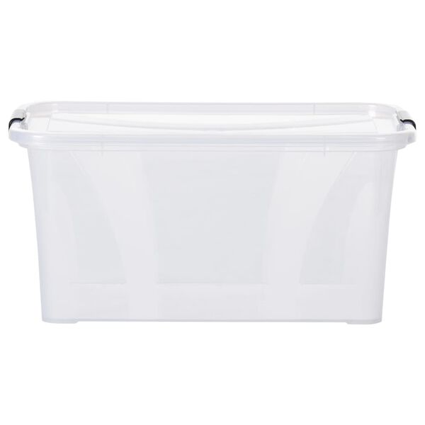 vidaXL Storage Boxes with Lids 5 pcs Transparent 14 L