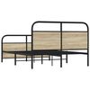 vidaXL Metal Bed Frame without Mattress Sonoma Oak 140x190 cm