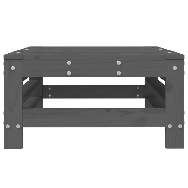 vidaXL Garden Footstool Grey Solid Wood Pine