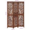 vidaXL Hand carved 3-Panel Room Divider Brown 120x165 cm Solid Mango Wood