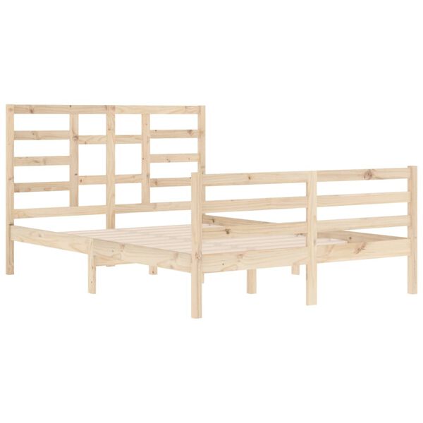 vidaXL Bed Frame without Mattress Solid Wood 140x200 cm