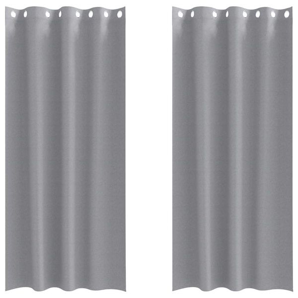 vidaXL Blackout Curtains with Rings 2 pcs Light Grey 225 x 140 cm