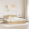 vidaXL Bed Frame with Headboard Sonoma 180 x 200 cm Solid Pine Wood