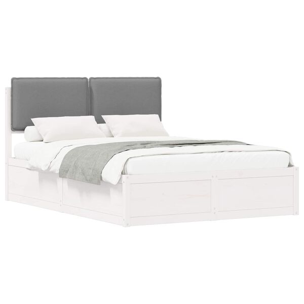 vidaXL Bed Frame with Upholstered Headboard Light Grey 150 x 200 cm