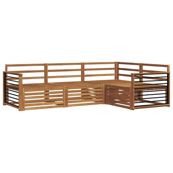 vidaXL Outdoor Sofa Set 4 pcs Natural Solid Acacia Wood