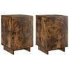 vidaXL Bedside Cabinet 2 pcs Smoked Oak 33.5 x 34.5 x 50 cm