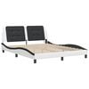 vidaXL Bed Frame with LED without Mattress "Zadar" White and Black 160x200 cm
