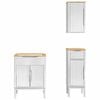 vidaXL Bathroom Furniture Set FLORO 3 pcs White Solid Pine Wood