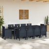 vidaXL Garden Dining Set 11 pcs Anthracite Polypropylene