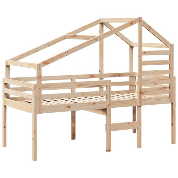 vidaXL High Sleeper Bed without Mattress 80x200 cm Solid Wood Pine