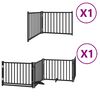 vidaXL Dog Gate with Door Foldable 6 Panels Black 480 cm Poplar Wood