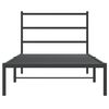 vidaXL Metal Bed Frame without Mattress with Headboard Black 100x190cm