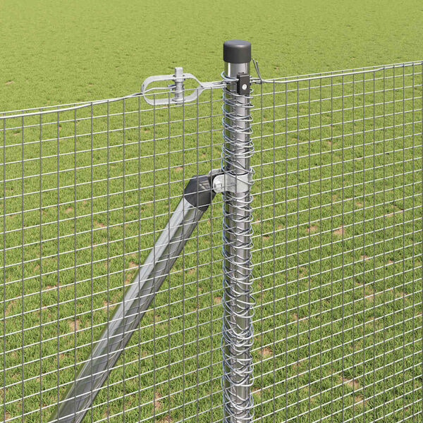 vidaXL Fence Post Silver 10 x 1.6 m (16 x 16 mm mesh) Steel