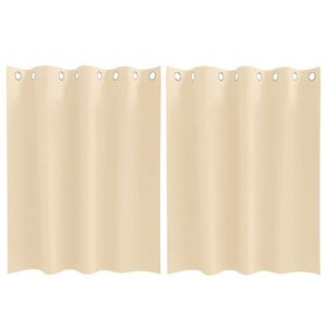 vidaXL Blackout Curtains with Rings 2 pcs Cream 140 x 140 cm Polyester