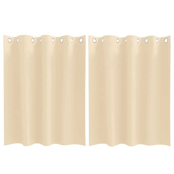vidaXL Blackout Curtains with Rings 2 pcs Cream 140 x 140 cm Polyester