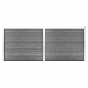 vidaXL Fence Panel Set WPC 353x146 cm Grey