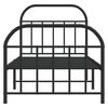 vidaXL Metal Bed Frame without Mattress with Footboard Black 90x200cm