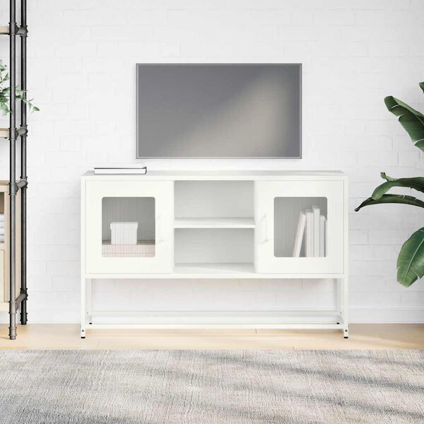 vidaXL TV Cabinet White 100.5x39x60.5 cm Steel
