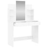 vidaXL Dressing Table with Mirror High Gloss White 96x39x142 cm