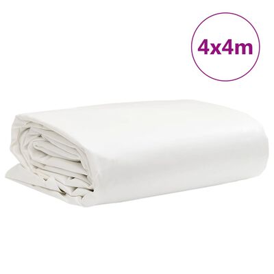vidaXL Tarpaulin White 4x4 m 650 g/m²