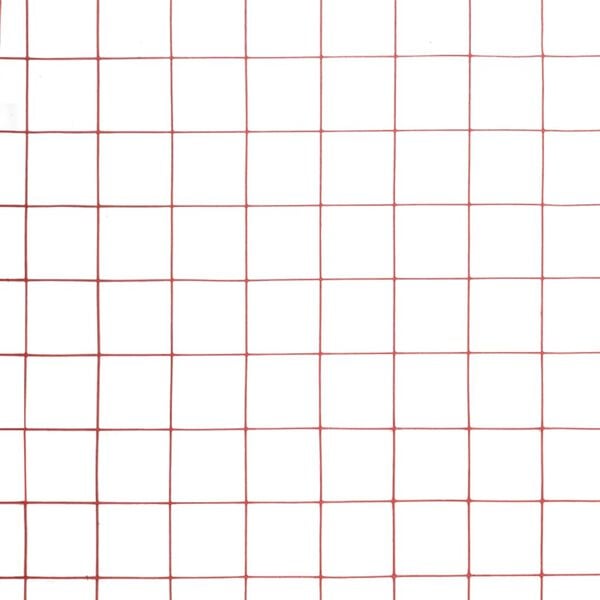 vidaXL Chicken Wire Fence Steel with PVC Coating 10x1.5 m Red