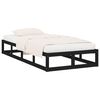 vidaXL Bed Frame without Mattress Black 75x190 cm Small Single Solid Wood