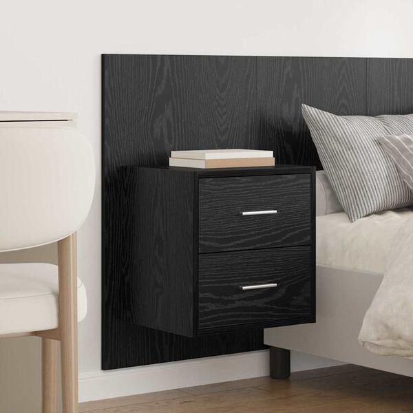vidaXL Headboard with Cabinet 3 pcs Black Oak Engineered Wood