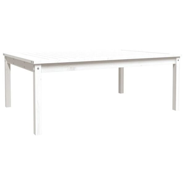 vidaXL Garden Table White 121x82.5x45 cm Solid Wood Pine