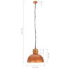 vidaXL Industrial Hanging Lamp Copper Round 42 cm E27 Solid Mango Wood