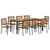 vidaXL Garden Dining Set 9 pcs Black and Brown Poly Rattan