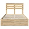 vidaXL Storage Bed with Drawer Sonoma Oak 120 x 190 cm Engineered Wood