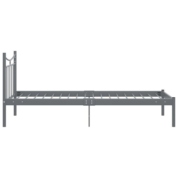 vidaXL Bed Frame without Mattress Grey Metal 90x200 cm