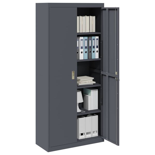 vidaXL Storage Cabinet 2 pcs Anthracite 90 x 40 x 200 cm Steel