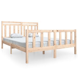 vidaXL Bed Frame without Mattress Solid Wood 160x200 cm (810092+814104)