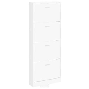 vidaXL Shoe Cabinet White 59x17x150 cm Engineered Wood