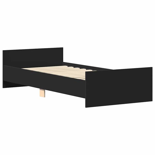 vidaXL Bed Frame without Mattress Black 100x200 cm Engineered Wood