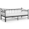 vidaXL Pull-out Sofa Bed Frame without Mattress Black Metal 90x200 cm