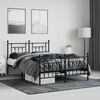 vidaXL Metal Bed Frame without Mattress with Footboard Black 140x190cm