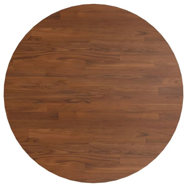 vidaXL Round Table Top Dark Brown &Oslash;80x1.5 cm Treated Solid Wood Oak